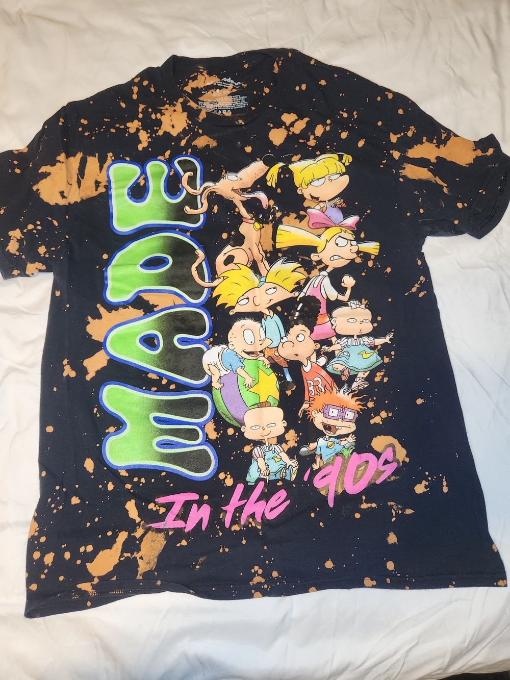 REVOLVE Black Bleach-Splatter Rugrats 'In the 90s' Graphic Tee